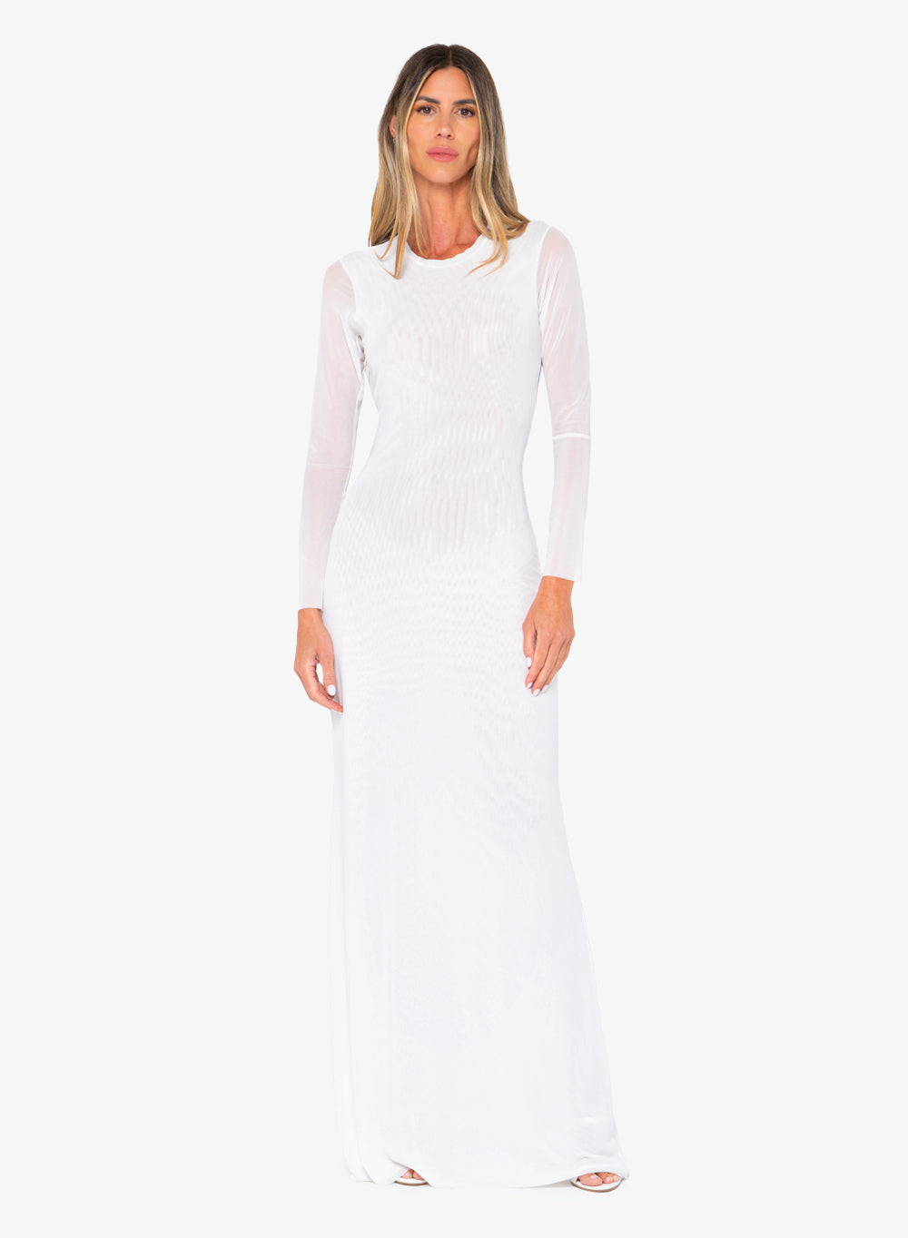 Off White Mesh Maxi A-Line Christie Dress by JBQ XS / Off White Off White Mesh Maxi A-Line Christie Dress by JBQ XS / Off White