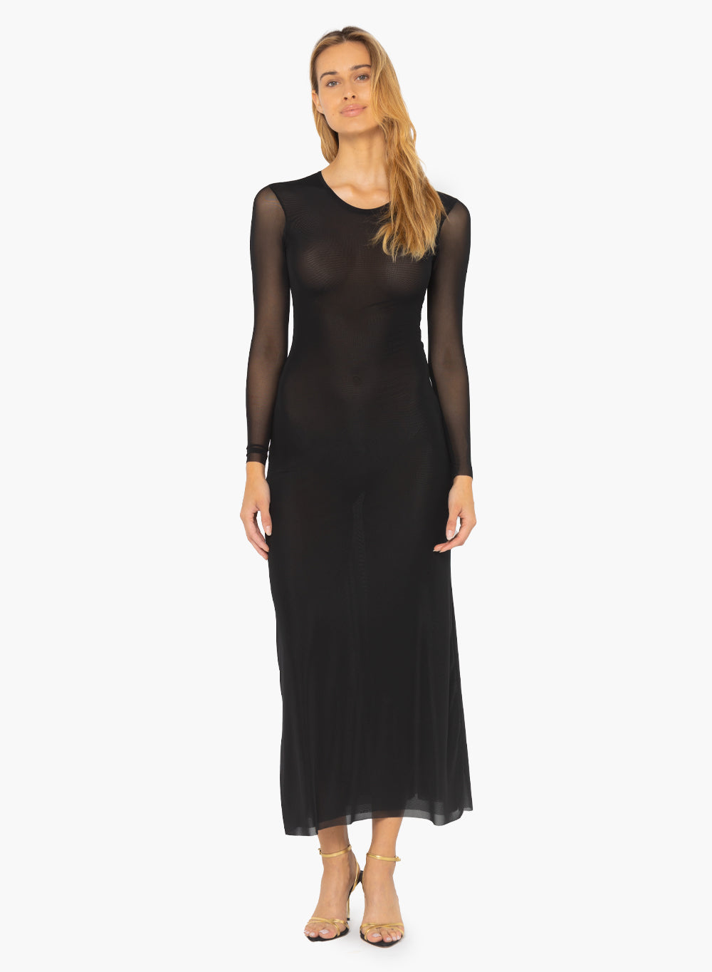 Petra Dress - Fabric: 92% Nylon / 8% Spandex Fitted Silhouette Long Petra Dress - Fabric: 92% Nylon / 8% Spandex Fitted Silhouette Long