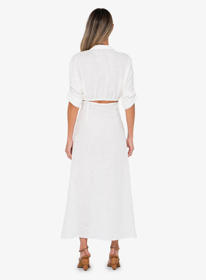 Sinse Disposable Vape Chiara White Bustier-Style Midi Dress Confte Ecru Linen Knot-Front Chiara Dress with Cut-Outs by JBQ S / Ecru Sinse Disposable Vape Chiara White Bustier-Style Midi Dress Confte Ecru Linen Knot-Front Chiara Dress with Cut-Outs by JBQ S / Ecru