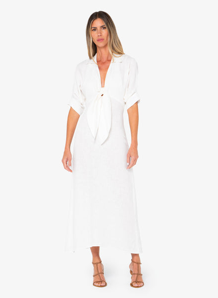 chiara corset summer dress Chiara White Bustier-Style Midi Dress S