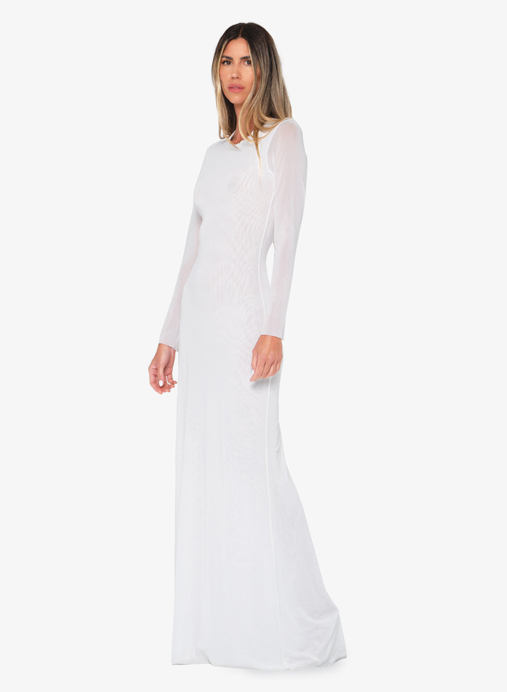 Off White Mesh Maxi A-Line Christie Dress by JBQ XS / Off White Off White Mesh Maxi A-Line Christie Dress by JBQ XS / Off White