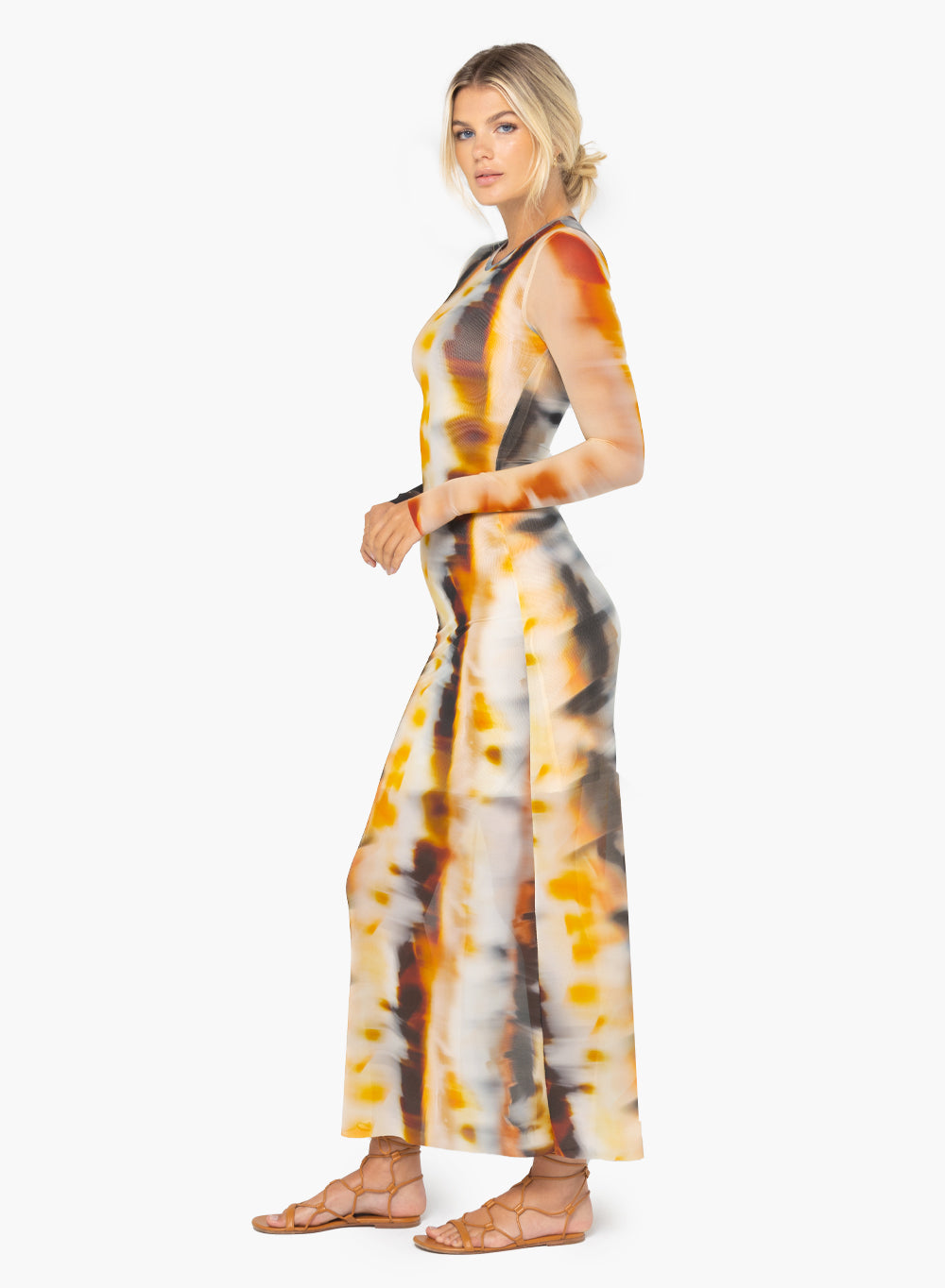 Petra Fitted Midi Dress in Moroccan Desert by JBQ